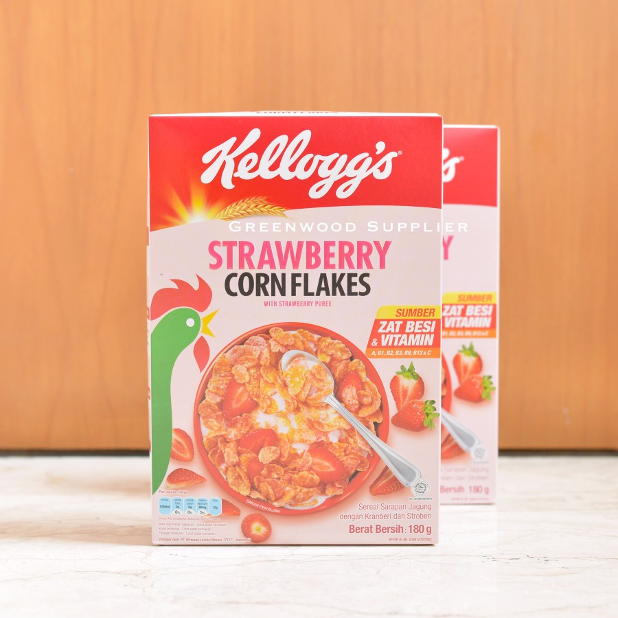 Jual [FRUIT SERIES] Kelloggs Strawberry Corn Flakes - 180G | Shopee ...