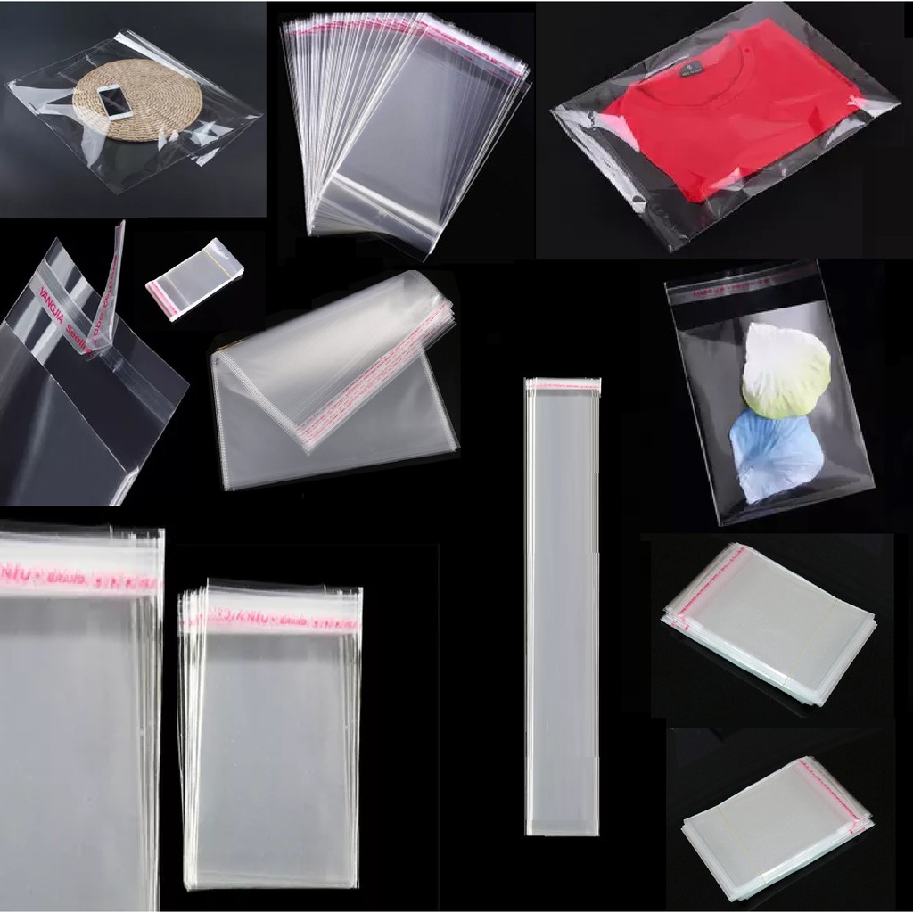 Jual 1Pack Plastik OPP size 6.5cm X 27.5cm tebal 33micron with lem-seal ...