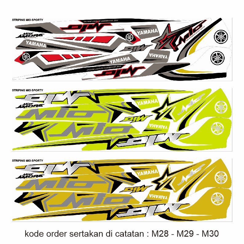 Jual Stiker Motor YAMAHA MIO SMILE - Striping MIO SPORTY - Stiker