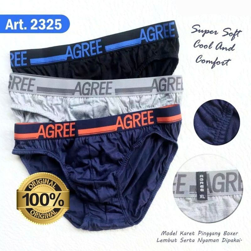 Jual Celana Dalam Pria Agree Sport 2323 | 2325 EXCLUSIVE Isi 3pcs