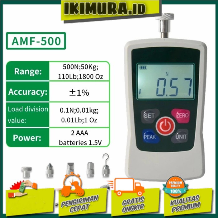 Jual AMF500 digital push pull force gauge 500N 50kg dynamometer Shopee Indonesia