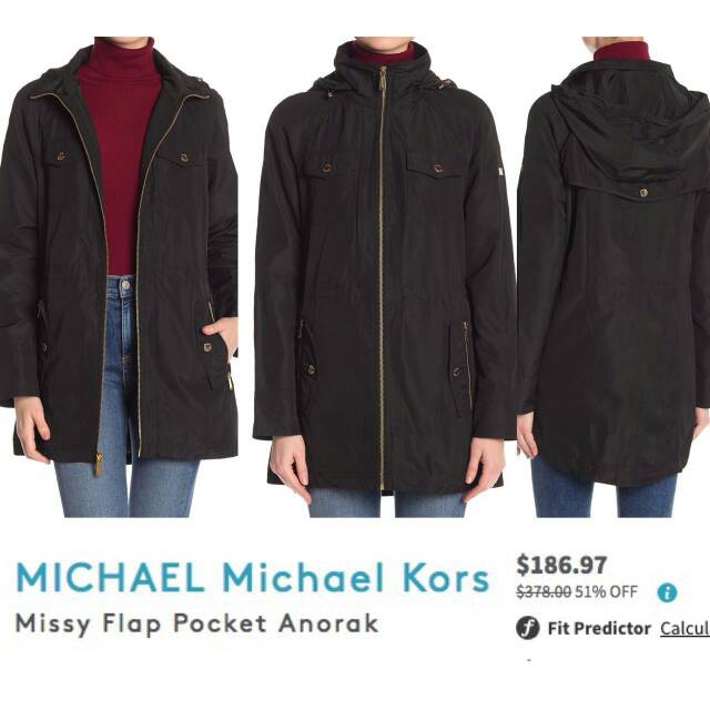 Michael kors missy flap pocket deals anorak