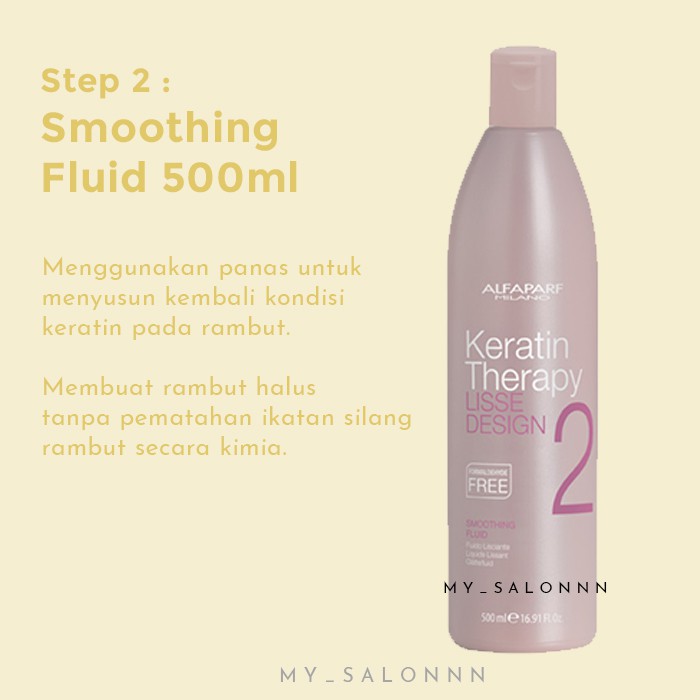 Jual SMOOTHING FLUID 500ML ALFAPARF KERATIN THERAPY LISSE DESIGN STEP 2 Shopee Indonesia