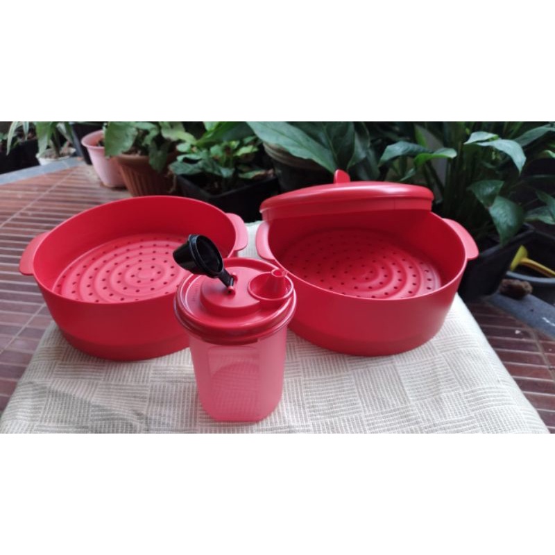 Jual TUPPERWARE STEAM IT 2 & 3 LAYER MERAH | Shopee Indonesia