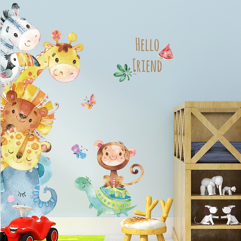 Jual Sticker Dinding Anak Kartun Lucu Jungle Jerapah - Dekorasi Kamar ...