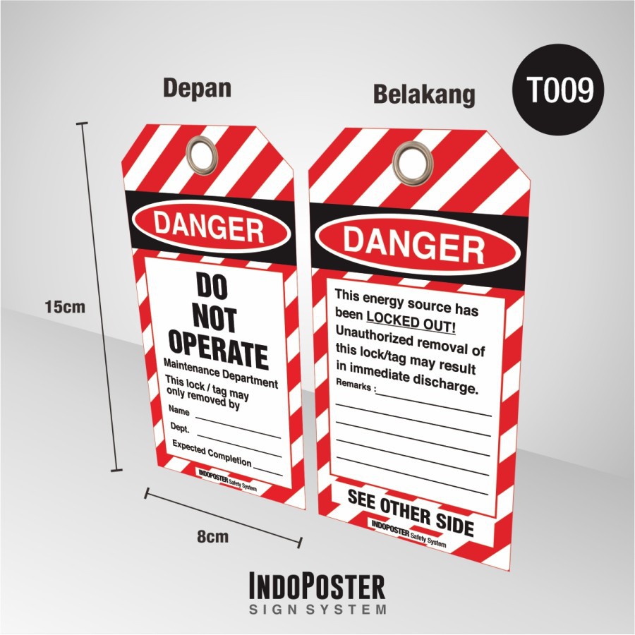 Jual Tag Out LOTO Lock Out Tag Out Safety K3 OSHA ANSI ISO Danger Do ...