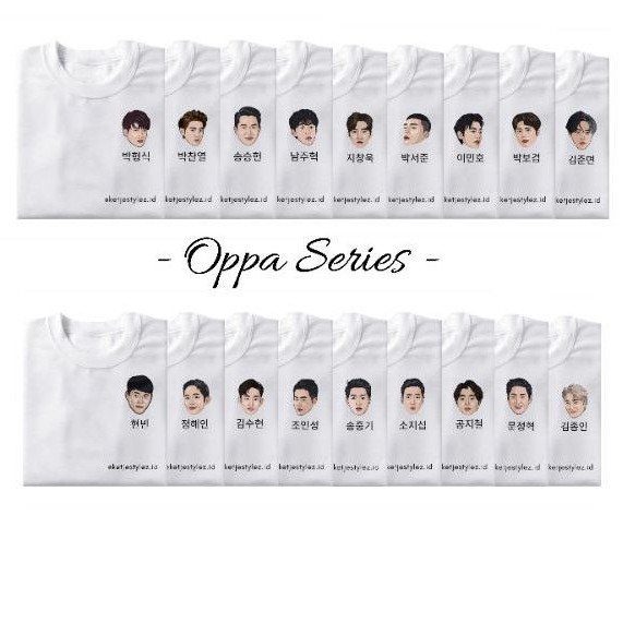 Jual Kaos Custom Oppa Korea Series / Cetak Print Sablon Kaos Oppa Korea ...