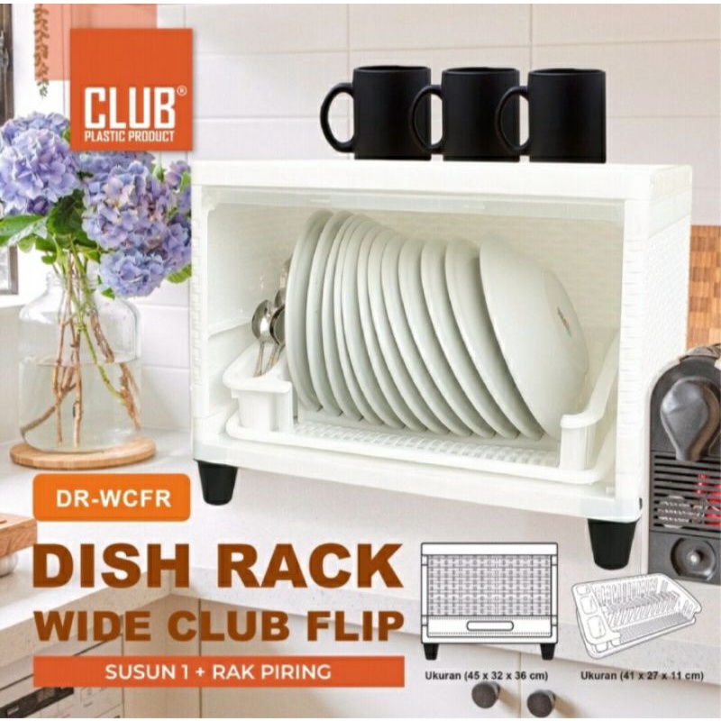 Jual Dish Rack Wide Club Flip Susun Lemari Piring Rak