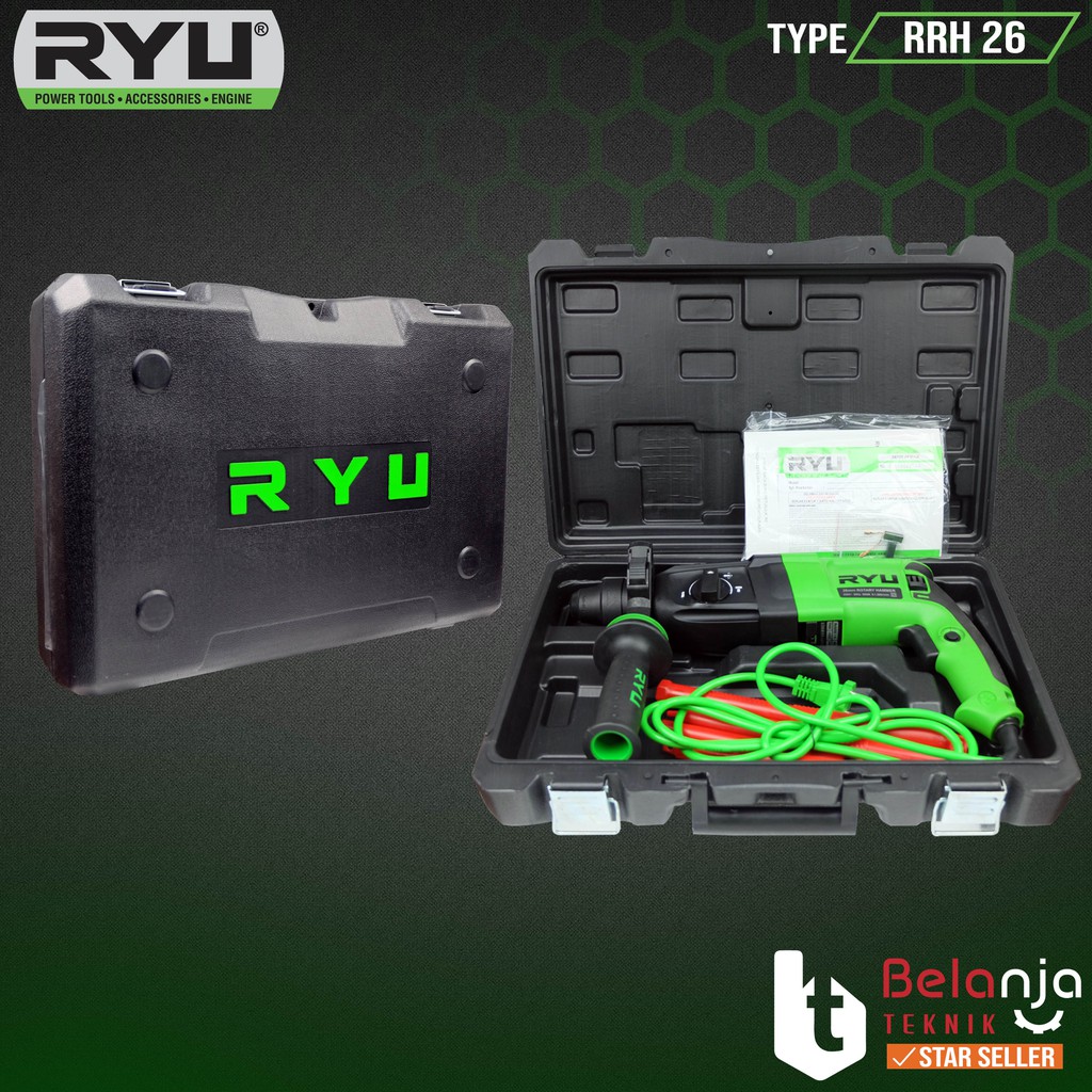 Jual RYU Mesin Bor Bobok Beton RRH 26 Rotary Hammer RRH26 850 Watt SDS ...
