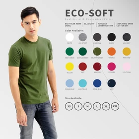 YARNSPINDLE Kaos Polos Ecosoft Tshirt 30s Cotton Ringspun Unisex YNS