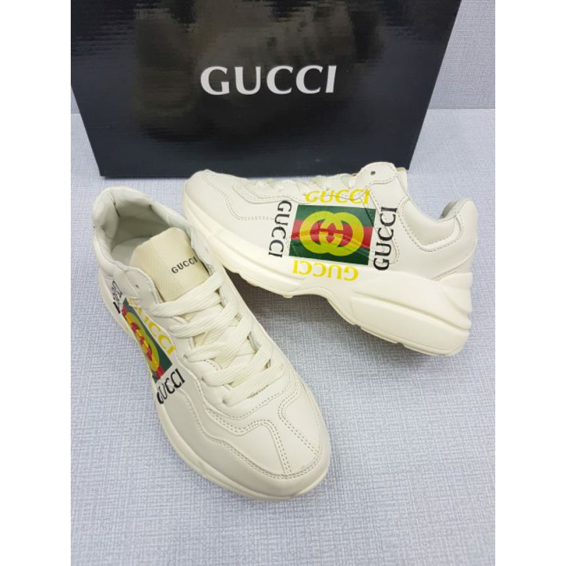Harga rhyton gucci logo leather sneaker cheap
