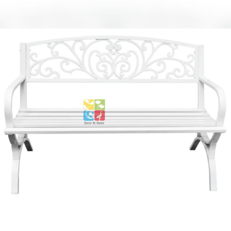 Jual Bangku Outdoor Winchester Putih & Hitam | Kursi Taman | Kursi