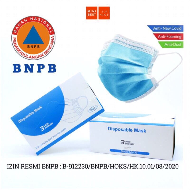 Jual Masker 3 ply earloop murah 50/box | Shopee Indonesia
