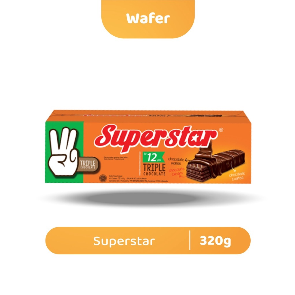 Jual Superstar Triple Chocolate Box Isi 12 Pcs Wafer Coklat Super Star 18gr Shopee Indonesia 4740