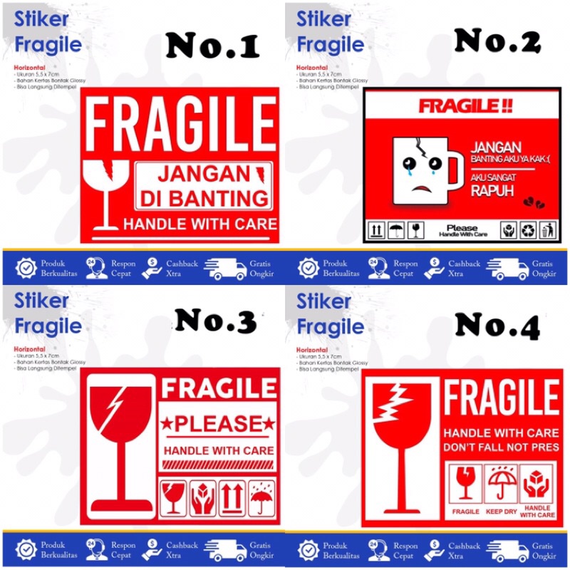 Jual Stiker Fragile Stiker Pecah Belah Stiker Label Pengiriman Sticker Fragile Sticker