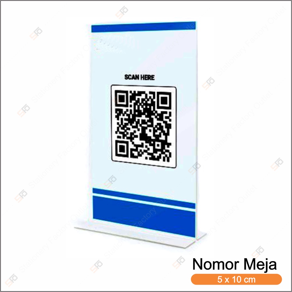 Jual Tempat Nomor Meja Akrilik - Tent Card Holder Acrylic Display QR 5 ...