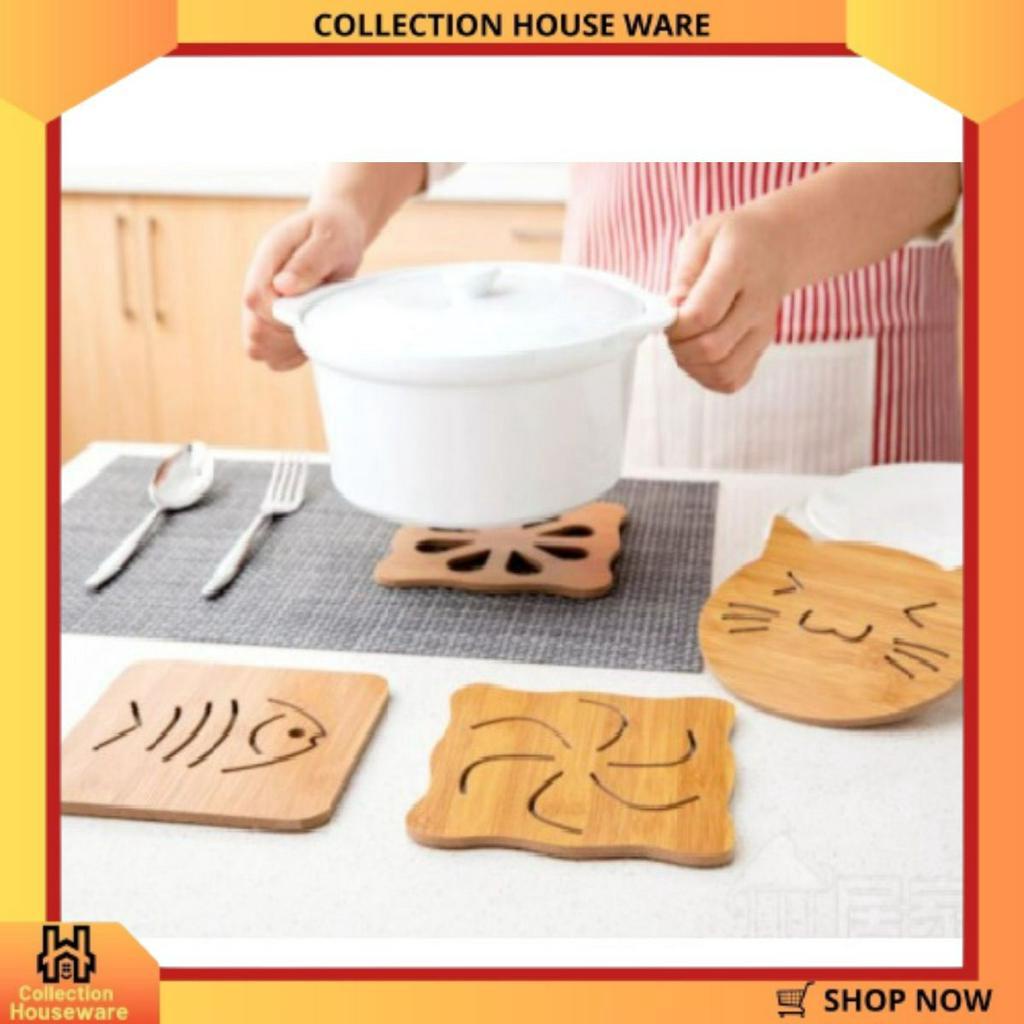 Jual Wooden Coaster Tatakan Kayu Gelas Piring Anti Panas | Shopee Indonesia