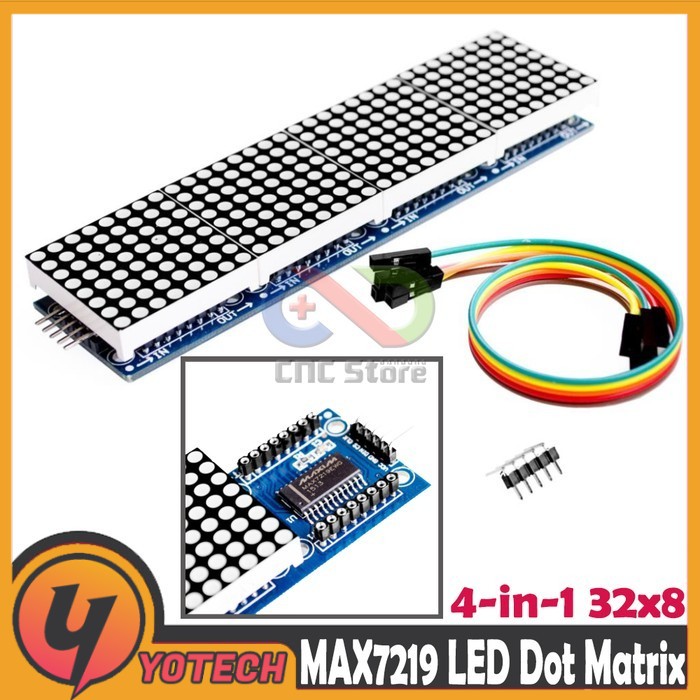 Jual MAX7219 LED DOT MATRIX MODULE 8x8 4-IN-1 32X8 RUNNING TEXT DISPLAY ...