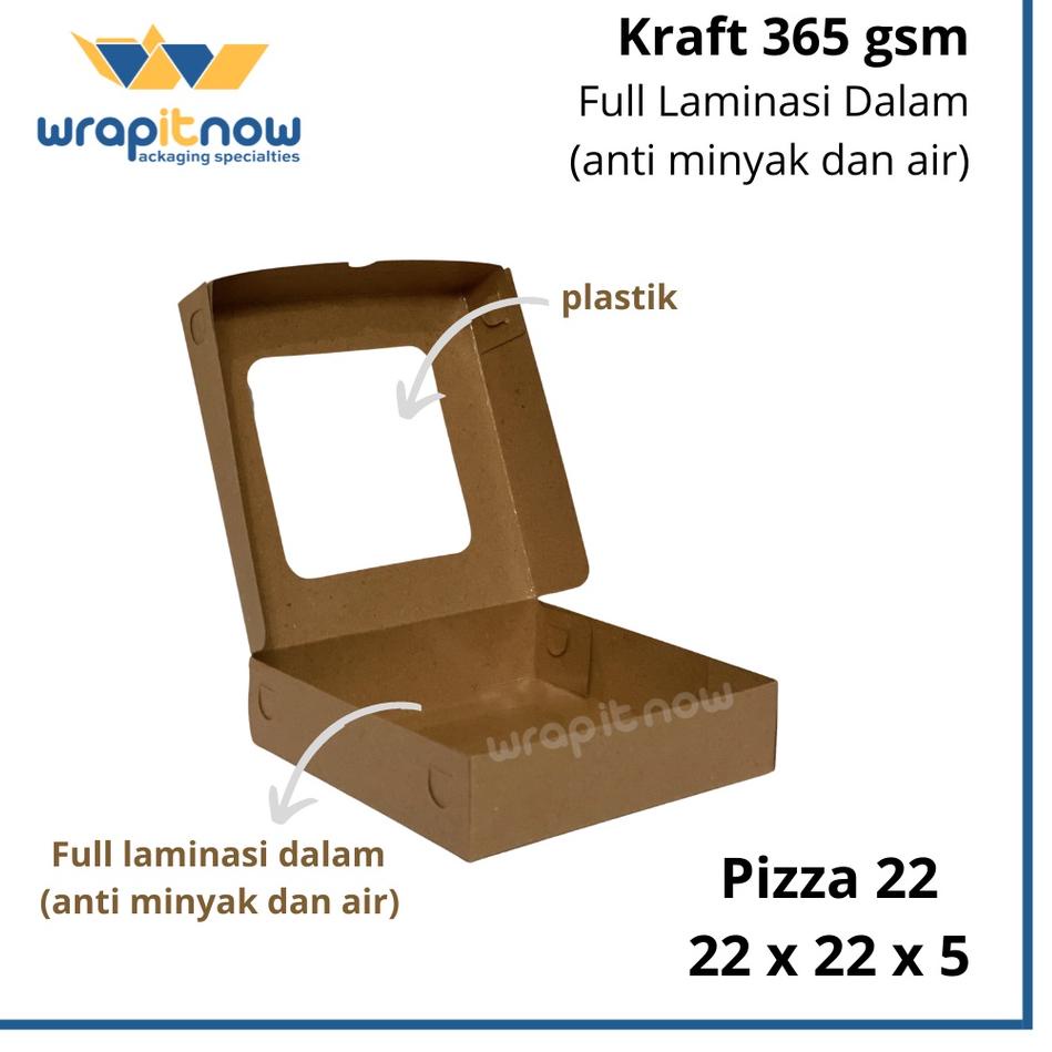 Jual Sale YPVEI Dus Kraft 22x22x5 Laminasi// dus pizza/ dus roti sobek ...