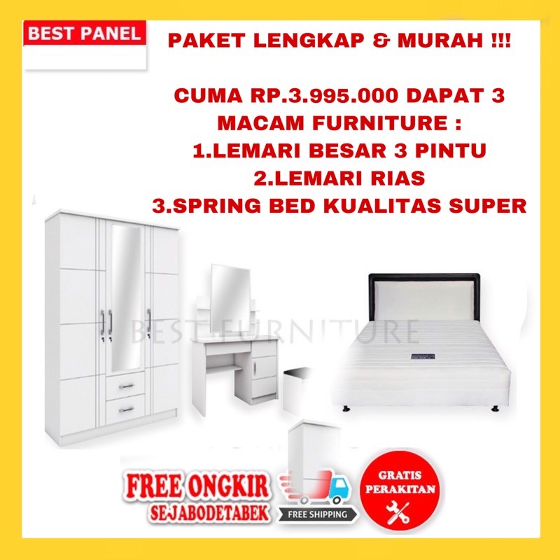 Jual PAKET LENGKAP KOMPLIT DAN MURAH ADA SPRING BED BESERTA DIVAN