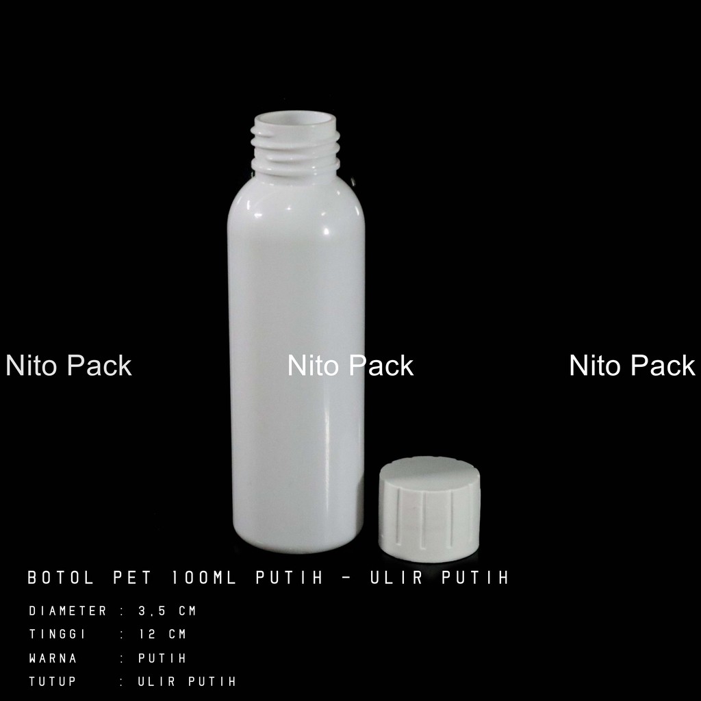 Jual BOTOL PET 100ML PUTIH - ULIR PUTIH | Shopee Indonesia