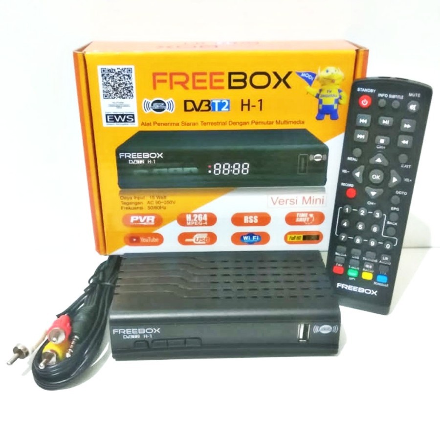 Jual Freebox H-1 Receiver TV Digital Set Top Box Full HD DVB-T2 STB ...