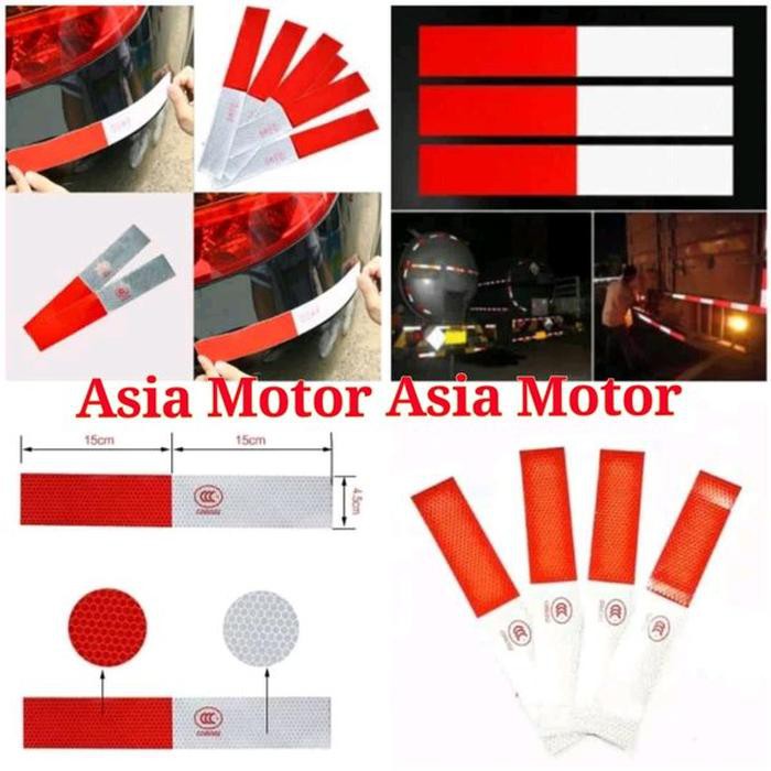 Jual Stiker Reflector Pemantul Cahaya Sticker Refletive Warning Sign Merah Shopee Indonesia