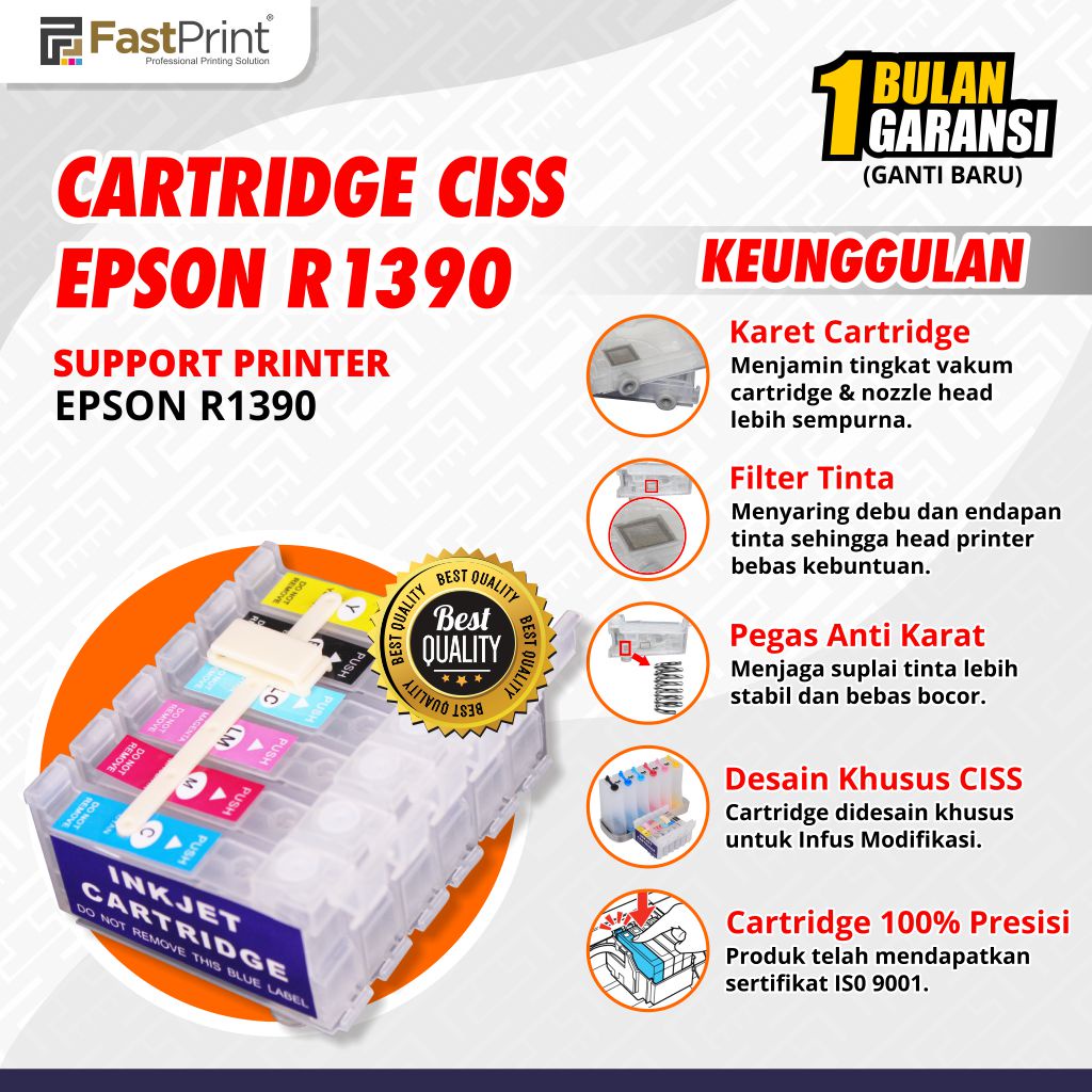 Jual Fast Print Cartridge CISS Epson R1390 1390 Tanpa Chip | Shopee ...