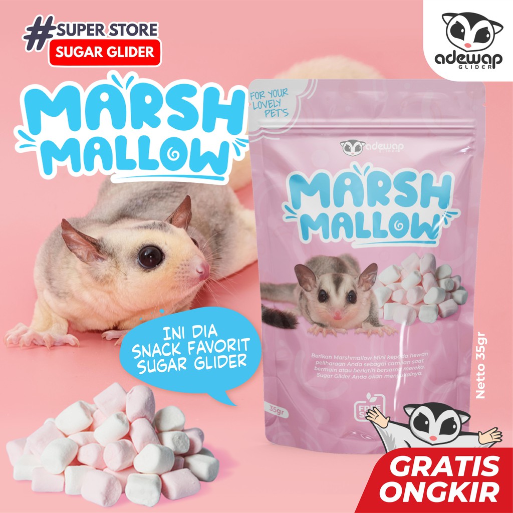 Jual Mini Marshmallow Mini Marshmellow Snack Sugar Glider / Makanan