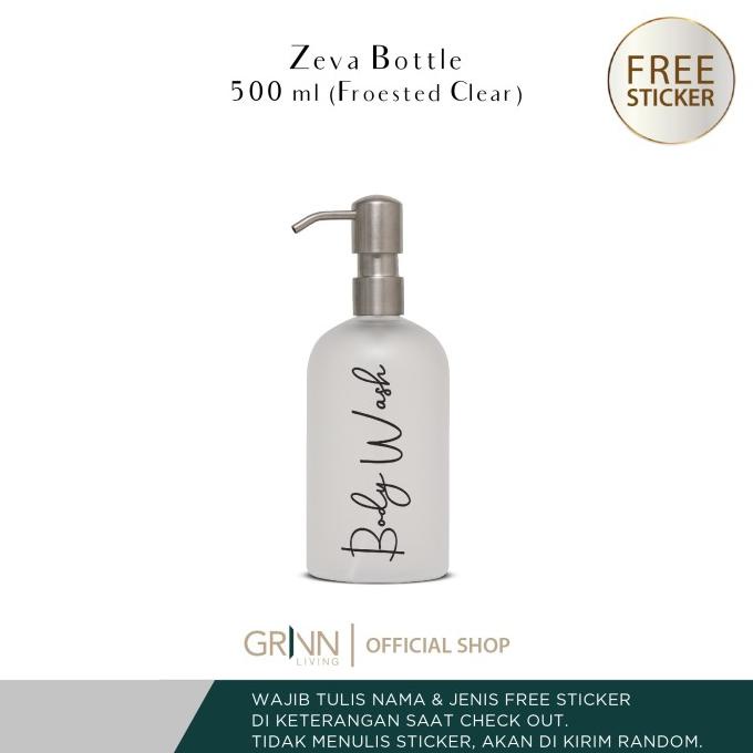 Jual Grinn Living Zeva Botol Frosted Clear Pump Refil 500ml Aesthetic Murah Shopee Indonesia