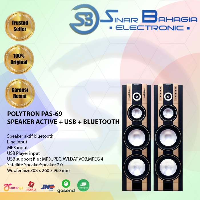 Jual POLYTRON PAS-69 SPEAKER ACTIVE + USB + BLUETOOTH (NEW) ( KHUSUS