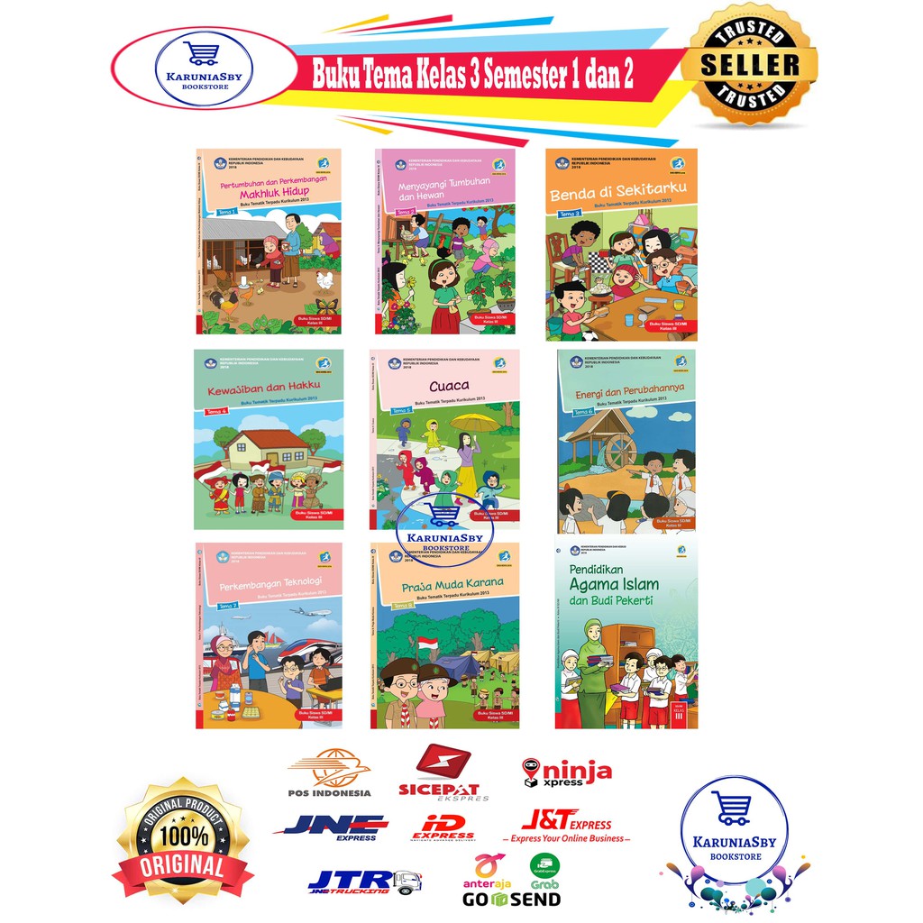 Jual BUKU TEMATIK KELAS 3 SD TEMA 1 2 3 4 5 6 7 8 PAI SEMESTER 1 DAN 2 ...