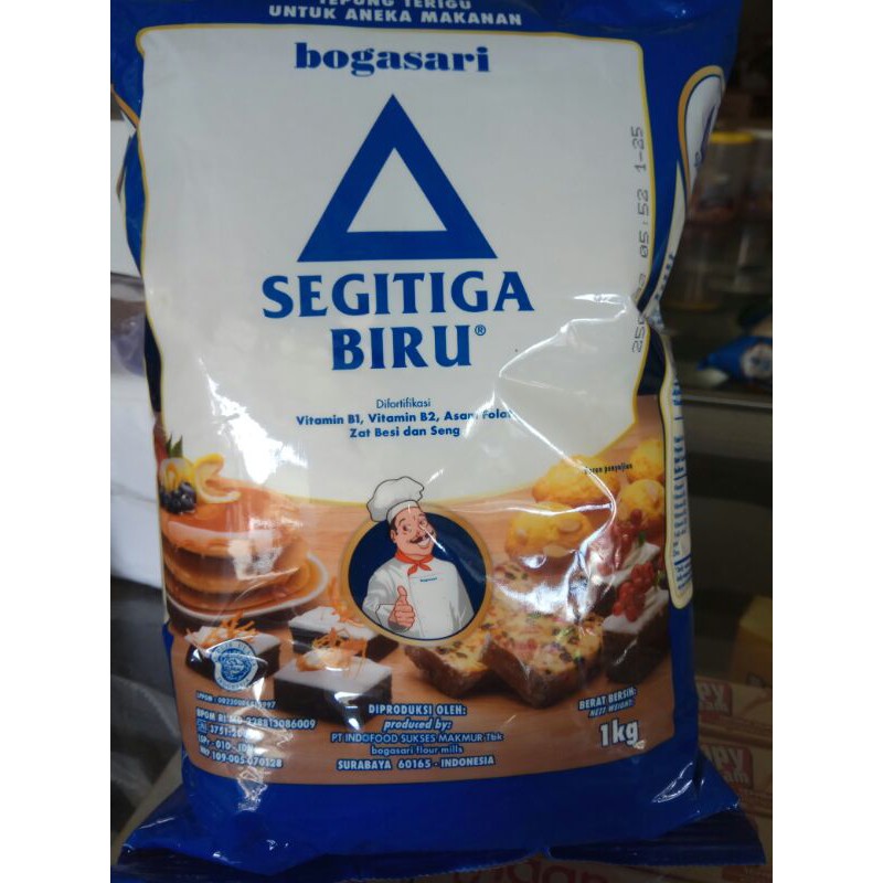 Jual Tepung Segitiga biru pack ori 1 kg murah, protein sedang untuk ...