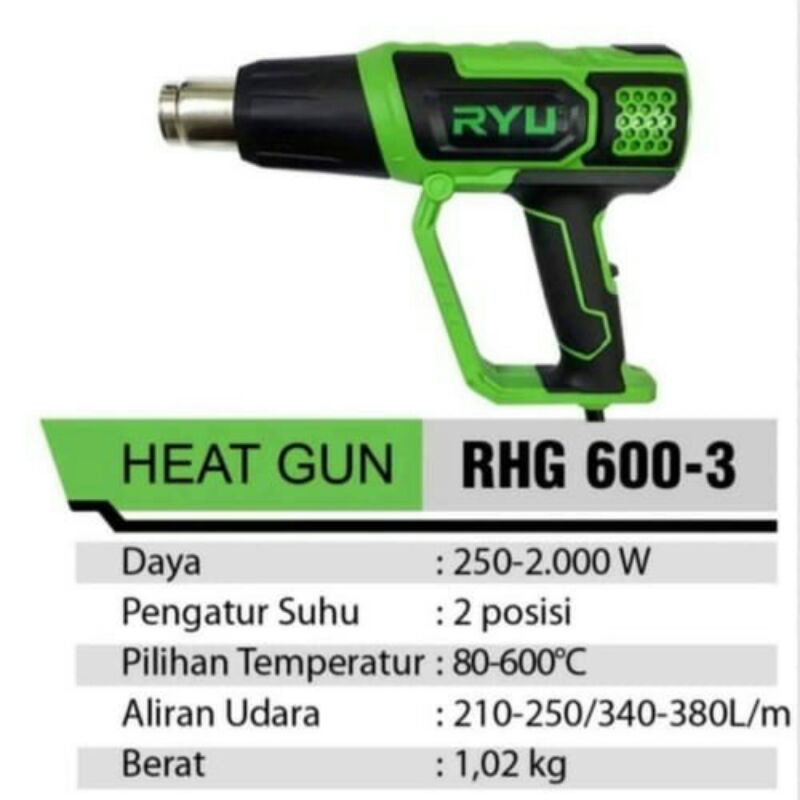 Jual RYU RHG 600-3 Heat Gun / Hot Gun / Pemanas - Ryu | Shopee Indonesia
