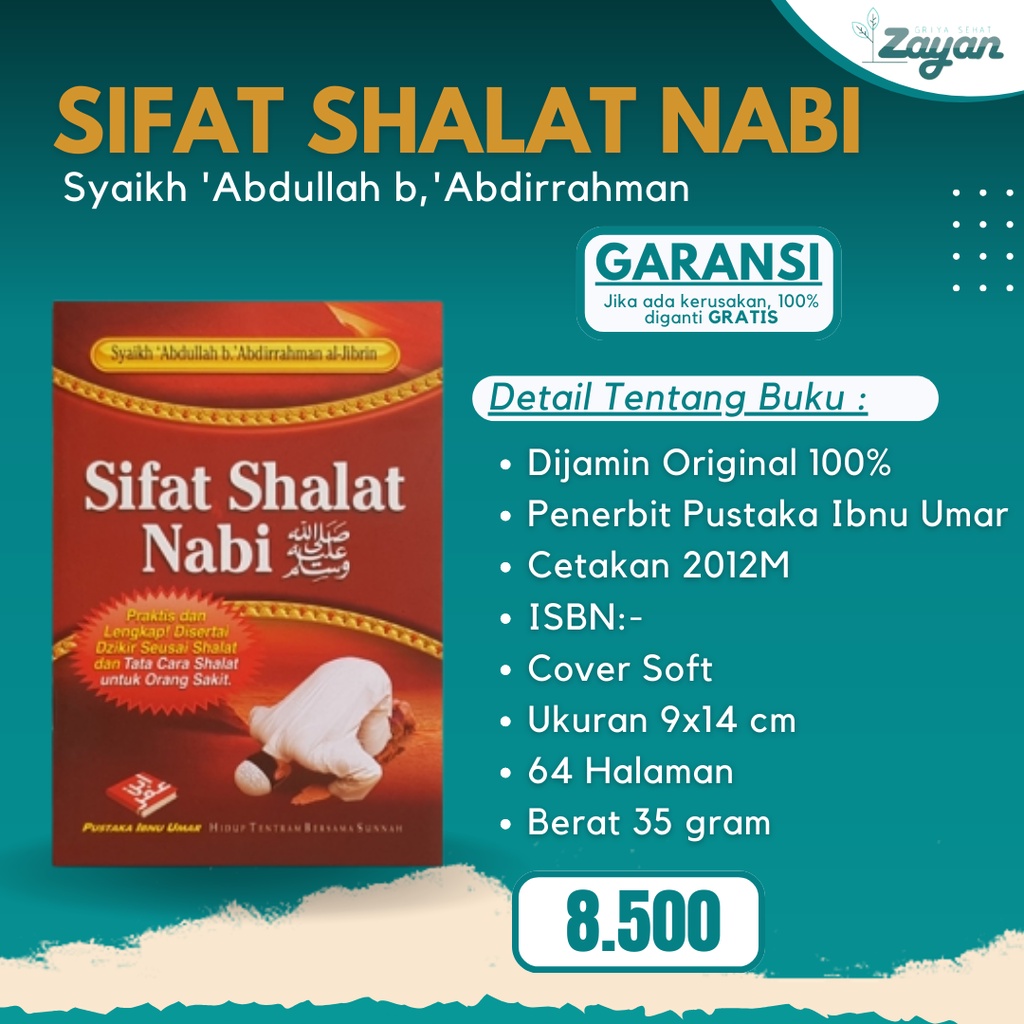 Jual Buku Saku Sifat Sholat Nabi Original 100 Pustaka Ibnu Umar Asli