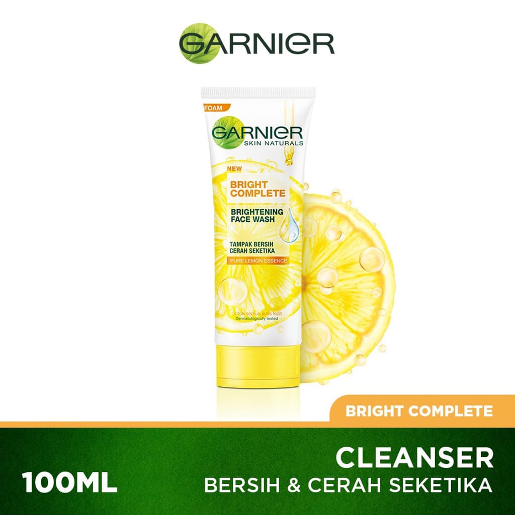 Jual GARNIER Bright Complete (Anti Acne Facial Wash/ Scrub) Sakura Glow (Glowing Face Wash