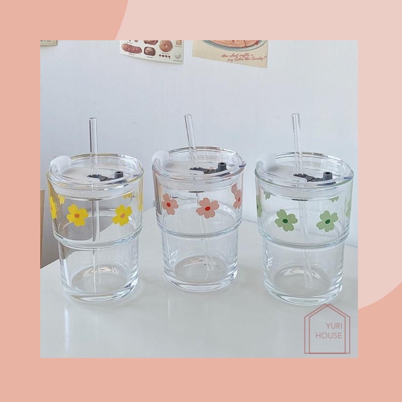 Jual Aeri Tumbler Tumbler Kaca Aesthetic Gelas Bening Korea Gelas