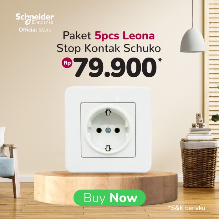 Jual PNR-100 (SERBA 79RB) SCHNEIDER ELECTRIC LEONA STOP KONTAK SCHUKO ...