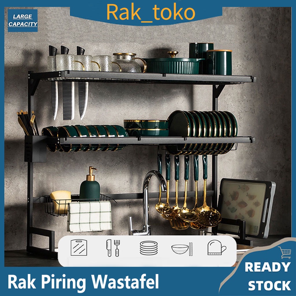 Jual Rak Wastafel Stainless Steel Peralatan Makan Rak Pembuangan Anti ...