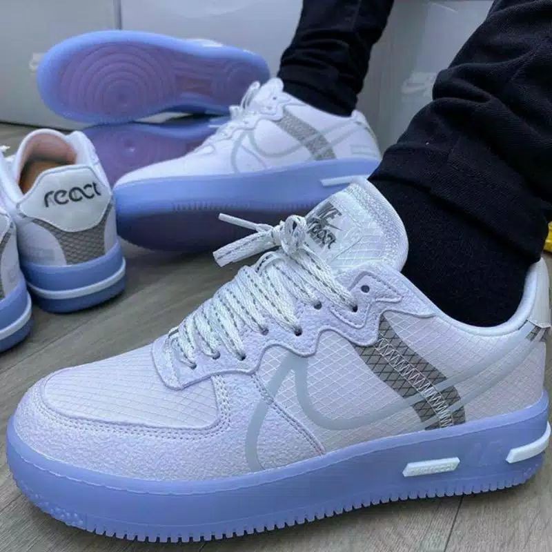air force 1 react white light bone