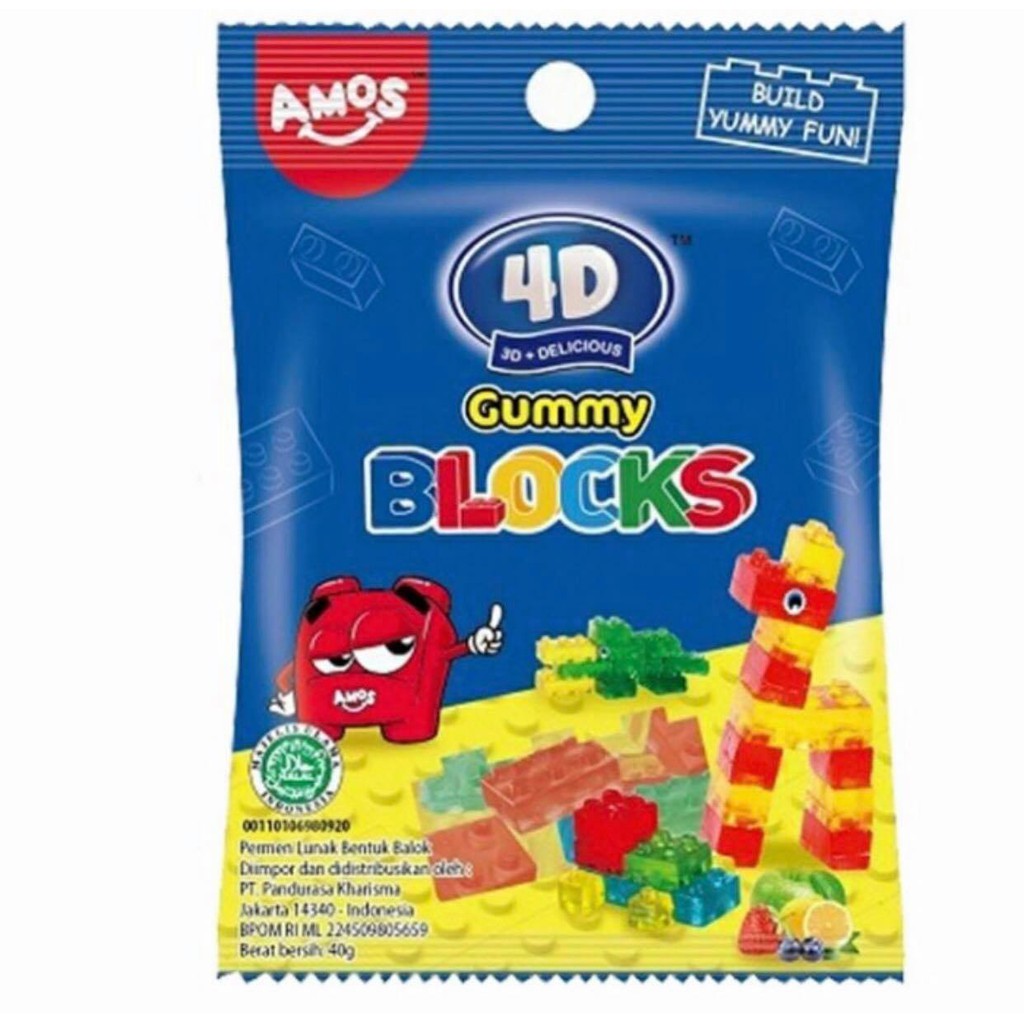 Jual Amos 4d Gummy Blocks 40gr Shopee Indonesia