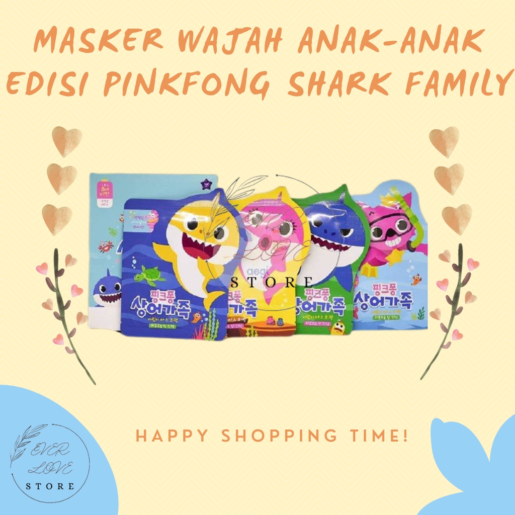 Jual Masker Wajah Anak-Anak Edisi Pinkfong Babyshark Family / Masker ...