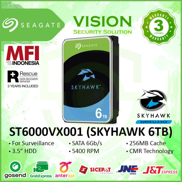 Jual Harddisk Hdd Internal Cctv Seagate Skyhawk 6tb Garansi Resmi Mfi Shopee Indonesia 0117