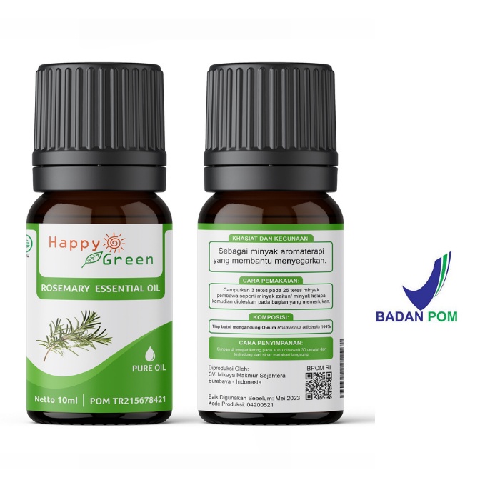 Jual BPOM Happy Green Rosemary Essential Oil - Minyak Atsiri Rosmarin ...