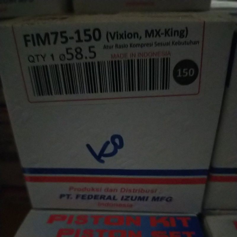 Jual PISTON SEHER KIT SET FIM 75 ukuran 57 57,5 58 58,5 59 59,5 60 mm