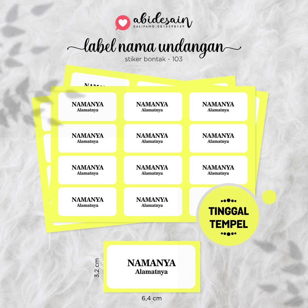 Jual Cetak Label Nama Undangan 103 | Shopee Indonesia
