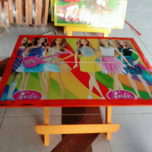 Jual Meja lipat karakter meja lipat kartun belajar mini kayu kecil