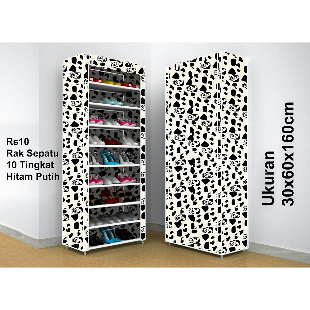 Jual RAK SEPATU SHOE RACK WITH COVER 10 SUSUN OXFORD 2KG RS 10OX MILK ...