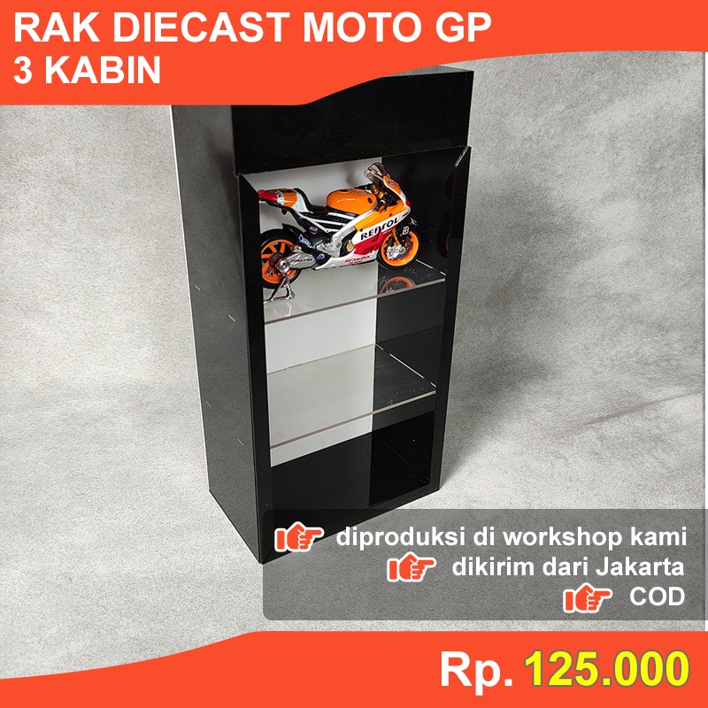 Jual RAK Diecast Motor 3 Kabin Siap Pakai | Shopee Indonesia