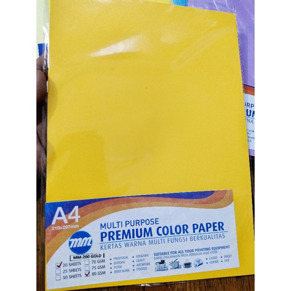 Jual Kertas Warna A4 / PaperFine 80GSM (1 pack isi 20 lembar) | Shopee ...
